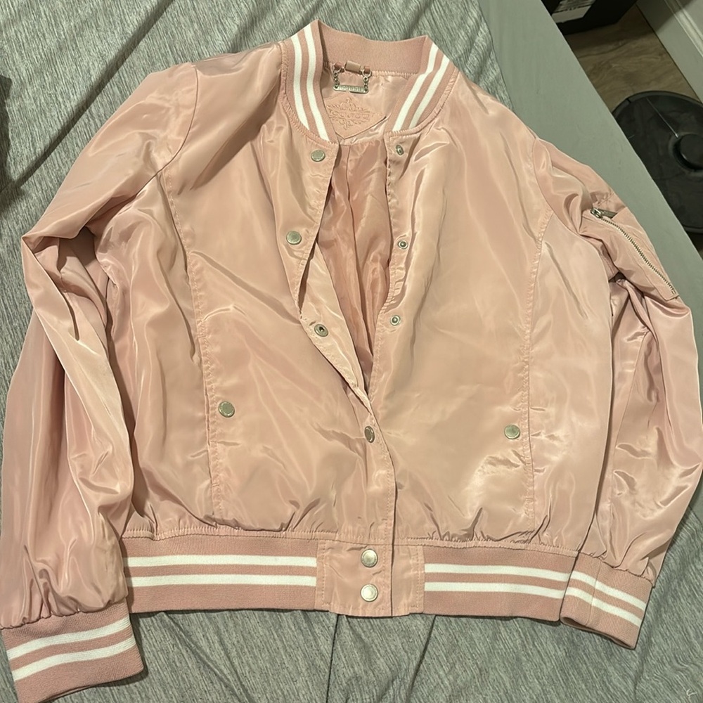 Jou Jou Pink varsity jacket with buttons